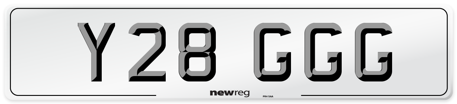 Y28 GGG Number Plate from New Reg